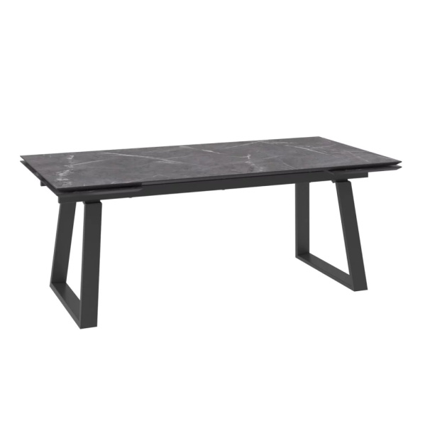 Стол ALTEZA-200, раздвижной 200(45+45)x100, КАМЕНЬ ТЕМНЫЙ - COMPAKT CER/ЧЕРНЫЙ